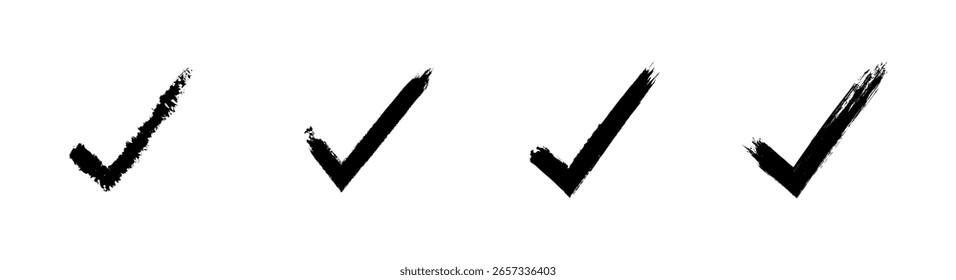 Grunge Check Marks Circles Collection
