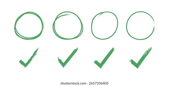 Grunge Check Marks Circles Collection