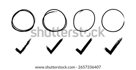 Grunge Check Marks Circles Collection