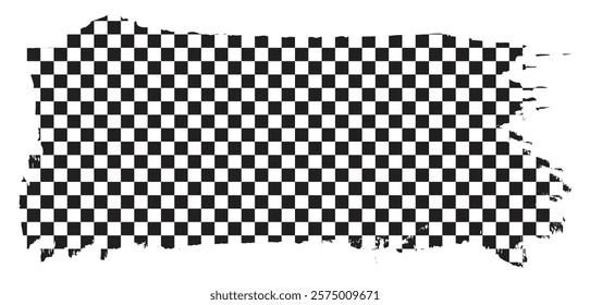 Grunge checkered racing sports flag against transparent background