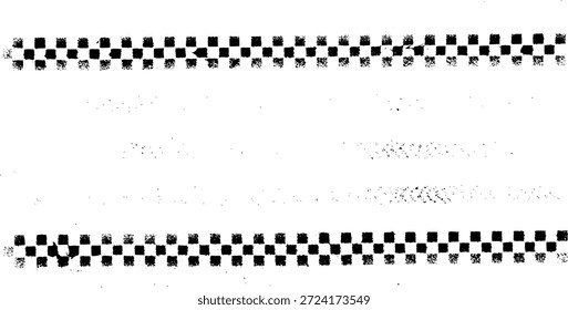 Grunge Checkered Warning Line Background Vector