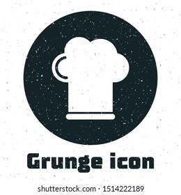 Grunge Chef hat icon isolated on white background. Cooking symbol. Cooks hat. on white Vector Illustration