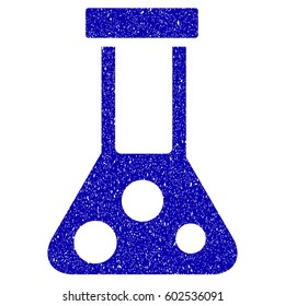 Grunge Chemical Flask rubber seal stamp watermark. Icon symbol with grunge design and dirty texture. Unclean vector blue emblem.