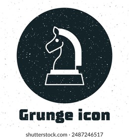 Grunge Chess icon isolated on white background. Business strategy. Game, management, finance. Monochrome vintage drawing. Vector