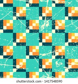 Grunge chess pattern. Paint seamless texture.