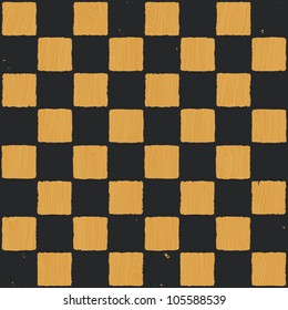 Grunge chessboard vector background.