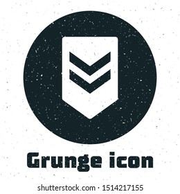 Grunge Chevron icon isolated on white background. Military badge sign.  Vector Illustration
