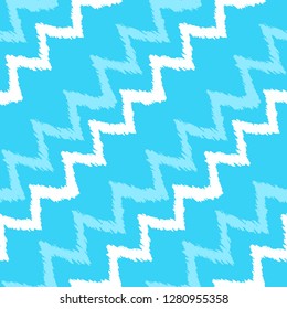 Grunge chevron pattern. Zigzag. Ethnic fabric design. Ikat. Boho. Fashion. Paint lines ornament. Ink strokes wallpaper. Abstract seamless texture.