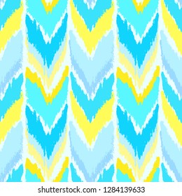 Grunge chevron pattern. Zigzag. Ethnic fabric design. Ikat. Boho. Grunge. Fashion. Paintstrokes ornament. Chevron fabric design. Ikat texture. Interior. Ikat wallpaper. Abstract seamless pattern.