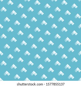 Grunge Chevrons seamless pattern with dots Coral Blue color