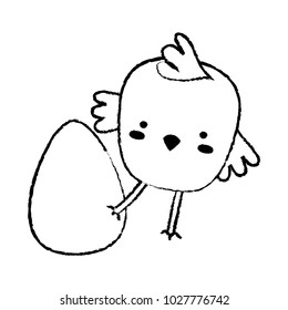 grunge chick bird animal playing with egg