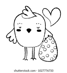 grunge chick with egg easter decoration holiday