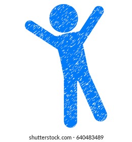 Grunge Child Joy icon with grunge design and dirty texture. Unclean vector blue pictogram for rubber seal stamp imitations and watermarks. Draft sign symbol.