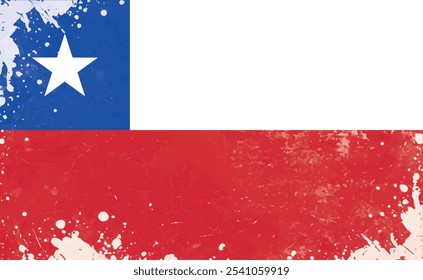 Ilustração do vetor da bandeira chilena do Grunge. A bandeira nacional do Chile.