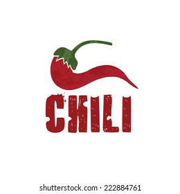grunge chili pepper vector design template