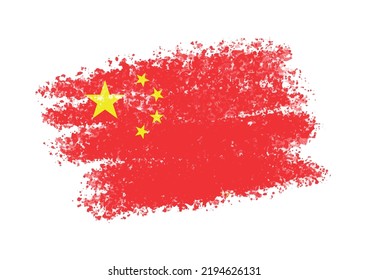 Grunge China flag.Brush stroke China flag.