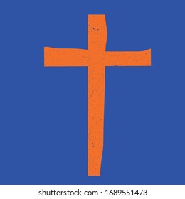 Grunge christan religious cross icon