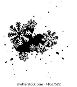 grunge Christmas background: composition of snowflakes - great for backgrounds, or layering over other images