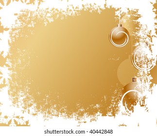 grunge christmas frame with balls