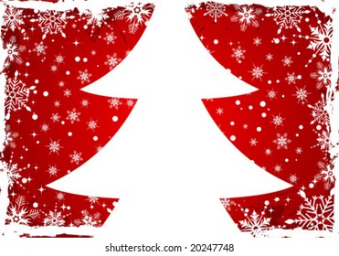 Grunge Christmas frame with snowflakes, element for design, vector illustration