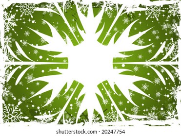 Grunge Christmas frame with snowflakes, element for design, vector illustration