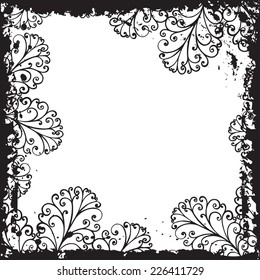 Grunge Christmas frame.Vector illustration.