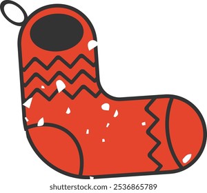 Grunge Christmas Stocking Vector Illustration