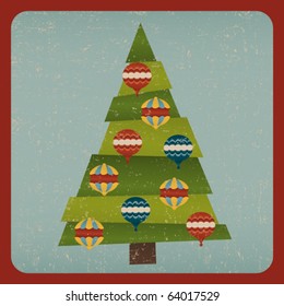 Grunge Christmas tree card