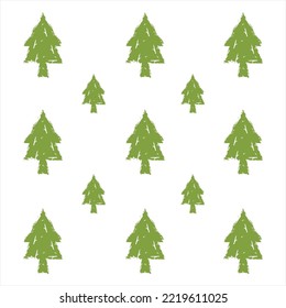 Grunge Christmas tree pattern. Abstract Christmas tree illustration pattern. Used for Christmas decoration, fabric pattern