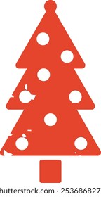 Grunge Christmas Tree Vector Illustration