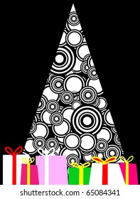 Grunge christmas tree. Vector illustration