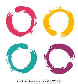 Grunge circle Abstract logo design vector illustration