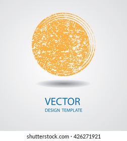 Grunge Circle Art Design. Vector Distress Textured Dot. Circle Logo Illustration.