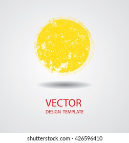 Grunge Circle Art Design. Vector Distress Textured Dot. Circle Logo Illustration.