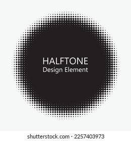 Bordear el fondo del círculo. Fondo vectorial de punto de textura retro de semitono.