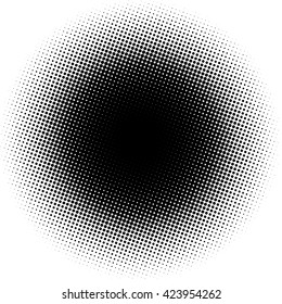 grunge circle background, halftone pixelated retro texture dot vector