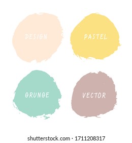 Grunge circle backgrounds for design in pastel colors.