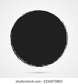 Grunge circle black on white background vector.