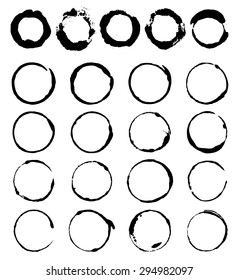 Grunge circle black traces of wet cup