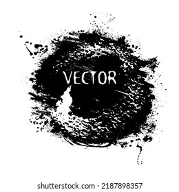 Grunge-Kreis und Brotsymbol-Vektorgrafik auf weißem Hintergrund