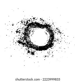 Grunge el círculo y el vector de icono de la mancha sobre el fondo blanco. Marco para texto. Ilustración del vector