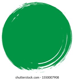Grunge circle brush isolated on white background. Green paint grunge circle. Brush stroke vector. For round stamp, seal,label, ink and banner design. Round paint grunge circle.Hand drawn shape, vector