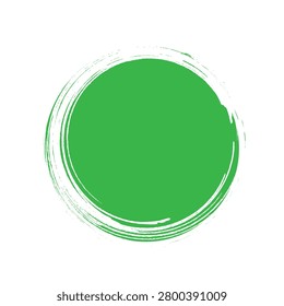 Grunge circle brush isolated on white background. Green paint grunge circle. Brush stroke vector. For design. Round paint grunge circle. eps 10