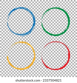 Grunge circle brush on transparent background
