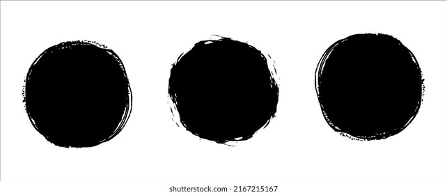 grunge circle brush on white background vector
