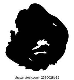 Grunge circle brush stroke. Abstract black round frame. Creative element for design. Vector illustration isolated on white background.