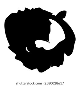 Grunge circle brush stroke. Abstract black round frame. Creative element for design. Vector illustration isolated on white background.