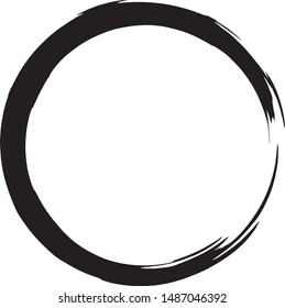 Grunge Circle Brush Stroke Black 