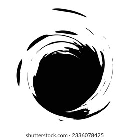 Grunge circle brush stroke, grunge design element with distress texture. Black brush stroke.
Vector illustration isolated on white background.