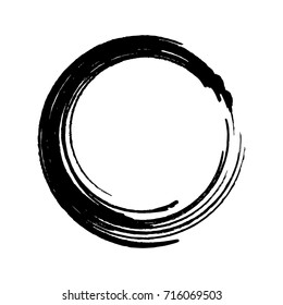 Grunge circle brush, Vector illustration